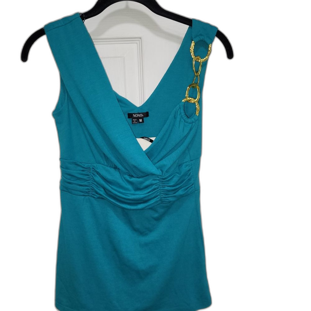 NEW Teal Sleeveless Top with Gold Accents